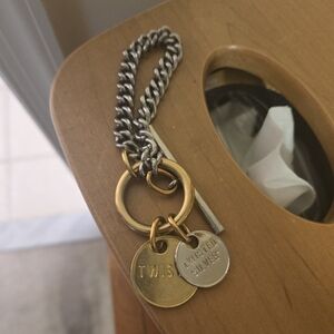 Twisted Silver Gold and Silver Bracelet with Twisted Tags